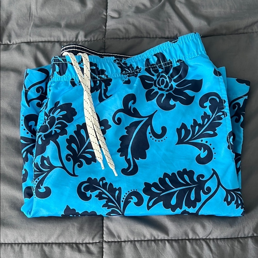 Lands’ End Blue Print Swim Trunks Size XL